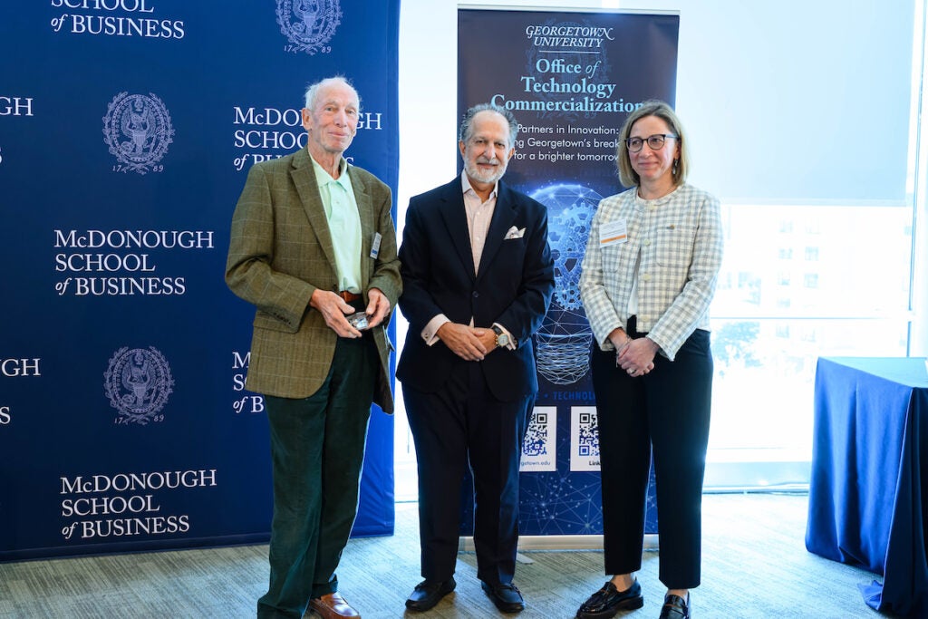 Partnerships Award recipient Marc Lippman with Dimolitsas and Litvin-Vechnyak