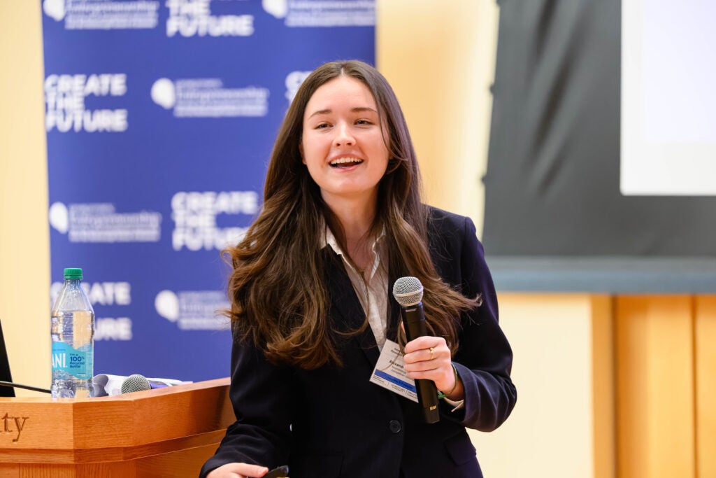 Faculty, students, and alumni pitched their startup companies at the Showcase.