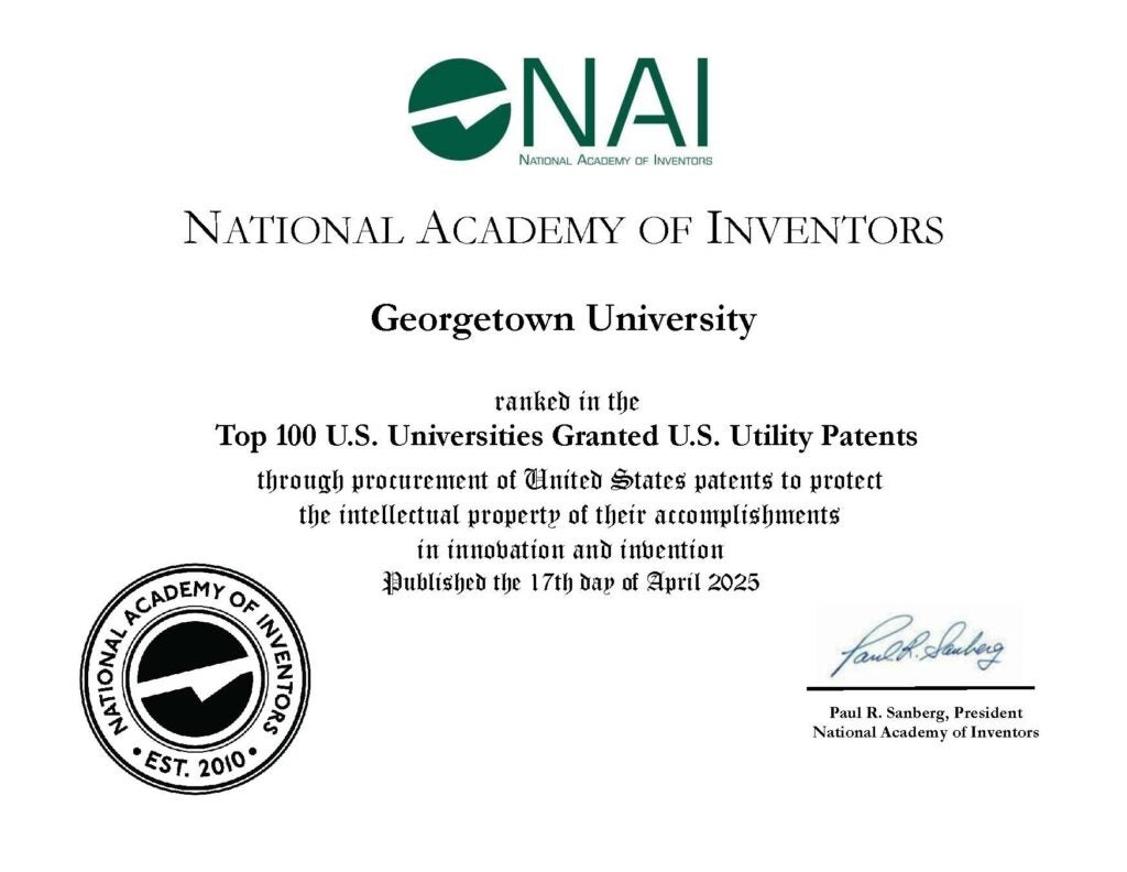 Top 100 US Utility Patents NAI certificate